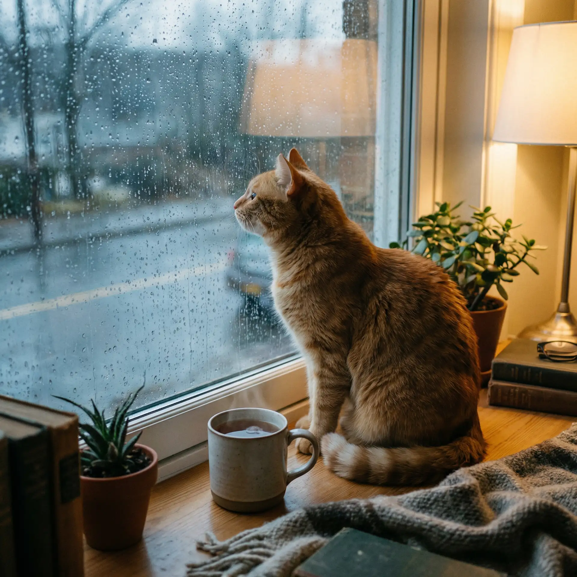 猫咪望着窗外的雨 - 来的都是客电视剧在线观看